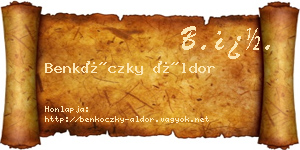 Benkóczky Áldor névjegykártya